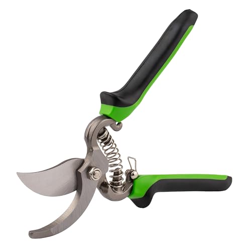 MIVOS Tijeras de podar con mango ergonómico - 215 mm - Tijeras de podar forjadas - Tijeras de podar para jardín, floristería - Tijeras de podar prácticas, tijeras de podar para flores