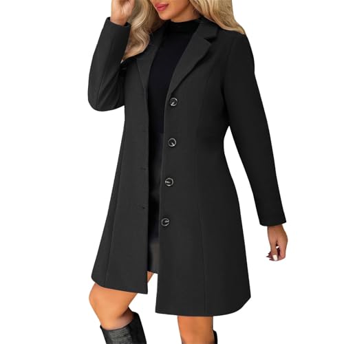 FPMLUXLL Peacoat Womens Coat Winter Warm Long Sleeve Long Coat with Pockets - image 1