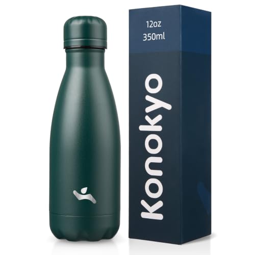 Konokyo 12 oz Insulated Stainless Steel Water Bottle, Army Green