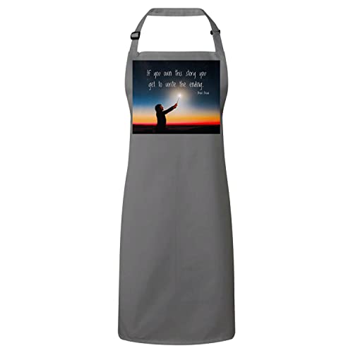 Tablier cuisine gris premium idée cadeau originale avec citation Brene Brown