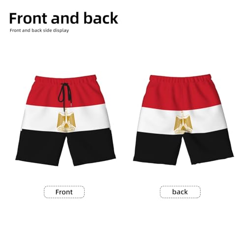 Egyptian Flag Youth Beach Pants, Soft and Breathable, with Drawstring Waist, Suitable for Sports and Leisure.2