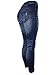 CLOYA Women's Denim Print Seamless Full Leggings for All Seasons - One Size Fits Large & X-Large (Blue Denim)