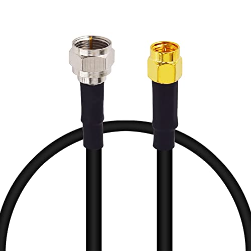 TV Coaxial Extension Cable SMA to F Type Cable SMA Male to F Type Male Cable 50 ohm Coax Connector Cable Extension 19 inch for WiFi Router, GPS Receiver, Ham Radio Antenna, Signal Booster Use