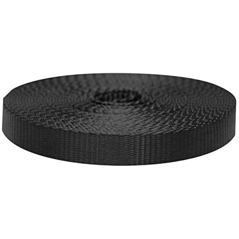 Strapworks 1 Inch Heavy Duty Nylon Webbing Strap Roll for Belt, Backpack, Sling, Collar, Leash, Strapping and More, 10 Yards, Black Cover