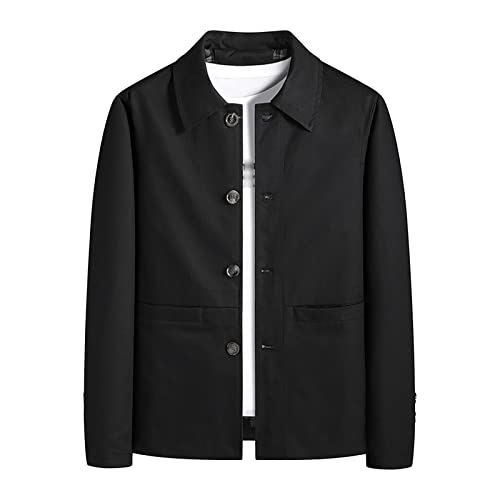 Veste en coton hommes d'affaires blouson mi-saison style chemise décontractée à boutons