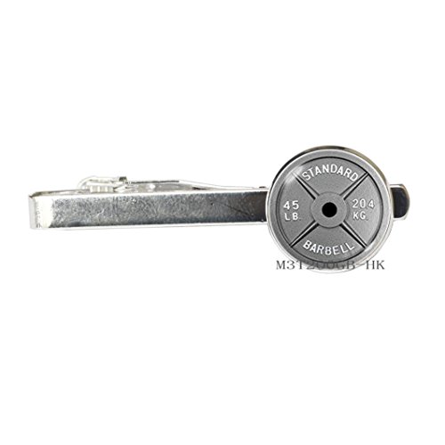 Botewo0lbei Barbell Tie Clip Dumbbell Tie Clip Weightlifting Tie Clip Trainer gifts Fitness jewelry Barbell Tie Pin Dumbbell Tie Pin Workout-MT074 (W1)