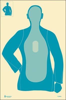 Three Tone Blue B-21E Target 25 Yard Silhouette Center Mass Scoring 3 Tone Blue Size: 23" x 35"