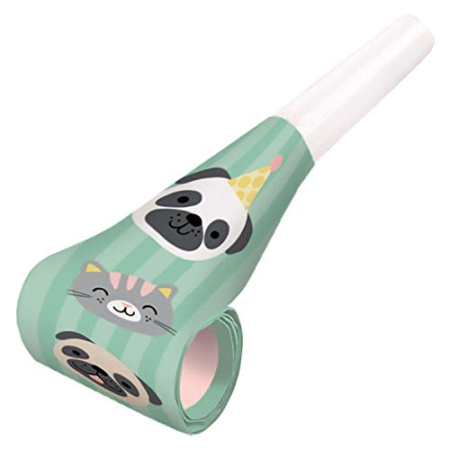 Amscan 9906550 - Luftrüssel Hello Pets, 8 Stück, Plastik / Papier, 30 cm, Krachmacher, Tröte, Kindergeburtstag