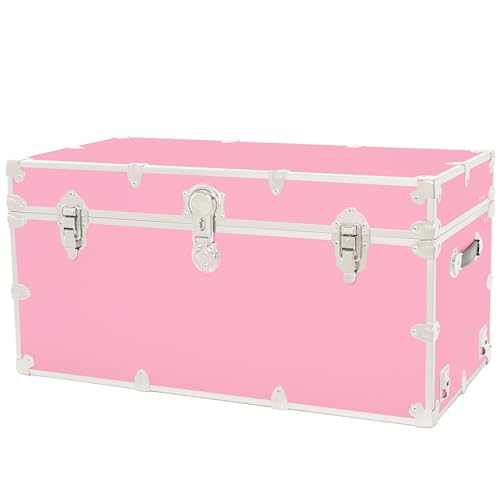 Image of Rhino Trunk & Case Classic XXL Home Storage & College Trunk - 36 inchx18 inchx18 inch, Seats 1500+ lbs, Soft-Close Lid. USA Made Secure Dorm Furniture, Organization, Steamer Style Blanket Chest