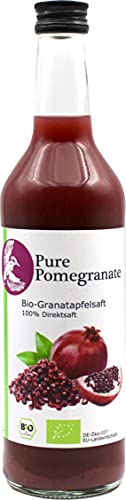 Zumo de granada ecológico 100% zumo directo natural prensado en frío sin filtrar, 500 ml