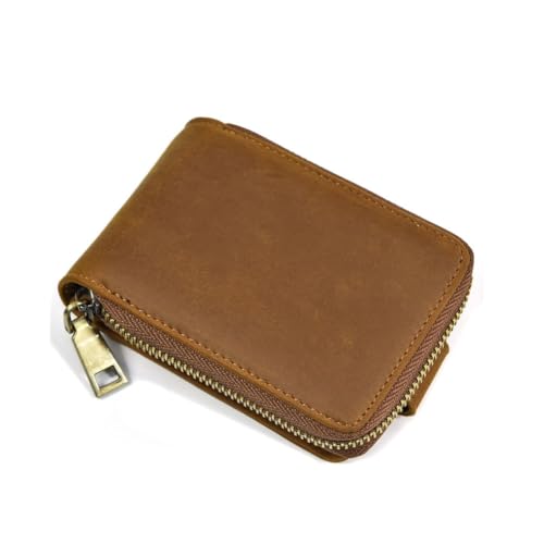 Leheybia 1 Pcs Accordion Wallet Card Wallet Credit Card Wallet Zipper Card Cases Holder Card Holder for Men And Women（Brown）3