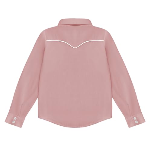 Girls Retro Long Sleeve Button Down Shirts Cowgirl Western Shirt Embroidery Blouse Tops2