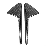 Fauhapyway Faser-Seitenkamera-Abdeckung, Carbon-Verkleidung für Tesla Model 3S X, Außenmaterial, ABS, schwarz, wasserdicht, rutschfest, einfache Installation