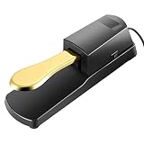 LUNNUN Universal Sustain Pedal with Piano Style Action For MIDI Keyboards, Digital Pianos,Electronic