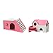POPETPOP - 2 Casitas de hámster de Madera con tobogán de Doble Capa para Mascotas pequeñas, Ratones, Color Rosa