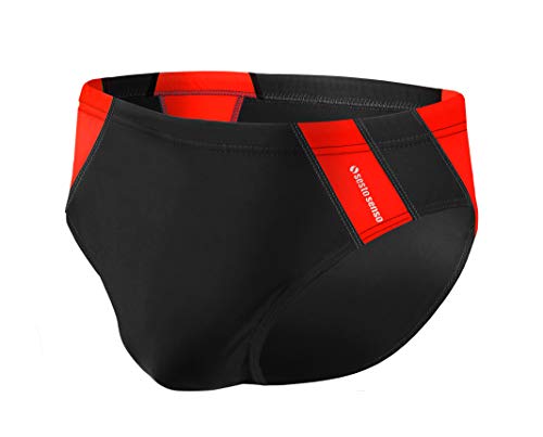 sesto senso Herren Badehose Slip Schwimmhose M bis 4XL Bademode Swimming Shorts BD 447 4XL Schwarz