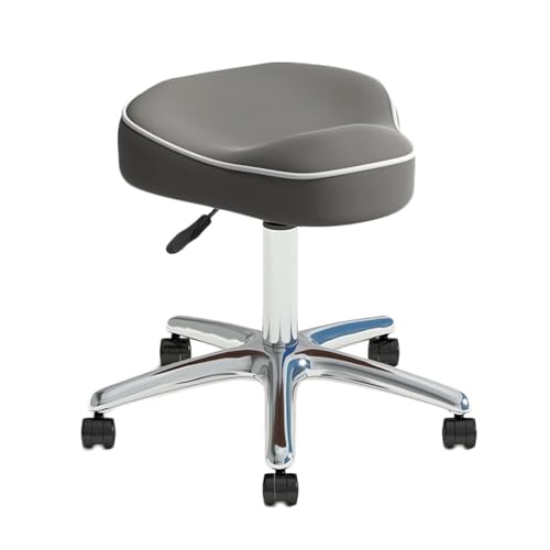 HUNTFF Silla ergonómica Tipo Silla de Montar, Taburete Tipo Silla de Montar con Ruedas, Taburete hidráulico Ajustable con Ruedas, Apto para oficinas, Estudios de Maquillaje, Uso en Interiores y ex