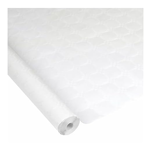 Acomoda Textil – Rollo Mantel de Papel Resistente. Protector para Mesa Desechable para Fiestas, Cumpleaños y Restaurantes. (Blanco, 1,2x15 Metros)