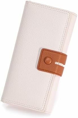 Large Wallet for Women Leather RFID Blocking Compact Card Holder Bifold Wallets With Zipper Coin Pocket