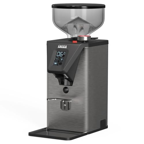Gaggia MDF 55 Electric Coffee Bean Burr Grinder with Stepless Micrometric Adjustment - Aluminium Body