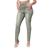 Points forts : ce jean taille haute pour femme dispose d'une hauteur haute, d'une fermeture éclair volante et d'une fermeture à bouton, coupe ajustée, Avec poches de base, tissu denim extensible, et pleine longueur.