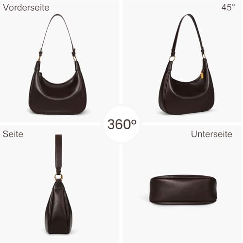 GSenhui Kleine Handtasche Damen Y2K Schultertasche Klein Elegant Hobo Shoulder Bag Women PU Leder Umhängetasche Vintage für Frauen Reisen