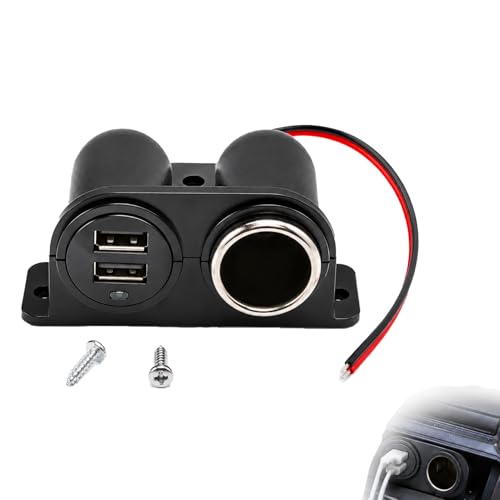 1 Pièces Double USB Allume Cigare Prise Chargeur Voiture avec Interrupteur et Voltmètre LED, 12/24V Adaptateur Secteur Auto Moto Allume Cigare Prise...