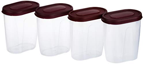 Image of Amazon Brand - Solimo Set of 4 Grocery Jar (450 ml), Red