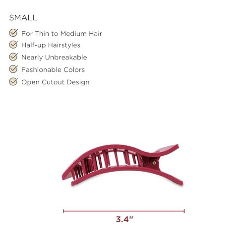 TELETIES - Pinza rectangular plana pequeña - Para cabello fino a medio - Fuerte agarre, diseño cómodo - Para todos los tipos de cabello - Wild Side miniatura 3