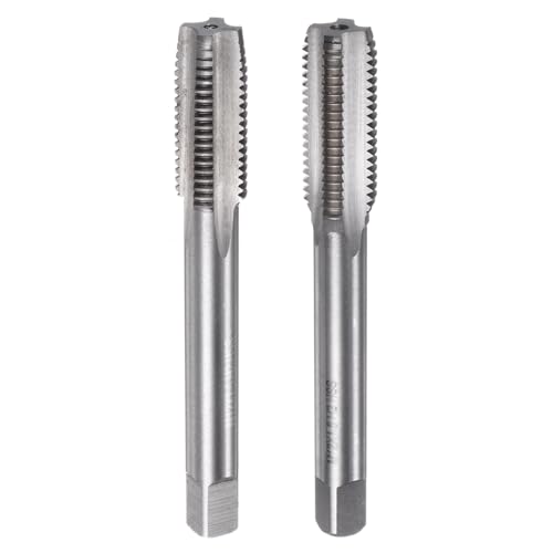 uxcell 2pcs Metric Hand Tap Set, M12 x 1.5 Taper/Plug Thread Screw Taps, High Speed Steel Hand Threading Tapping Tool Kit