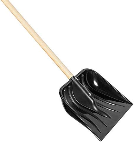 Snow Shovel Heavy Duty Sturdy Plastic Head with Wooden Handle