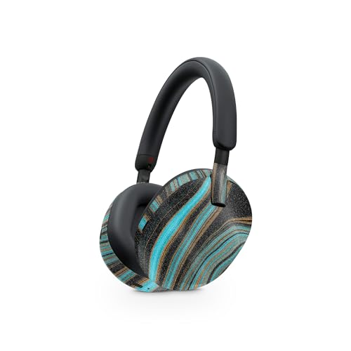 Image of MightySkins Glossy Glitter Skin Compatible with Sony WH-1000XM5 Headphones - Blue Canyon | Protective, Durable High-Gloss Glitter Finish | Easy to Apply