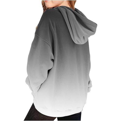 Cute Hoodies for Teen Girls Trendy Preppy Hooded Sweatshirts Oversized Long Sleeve Shirts Gradient Clothes for Girls3