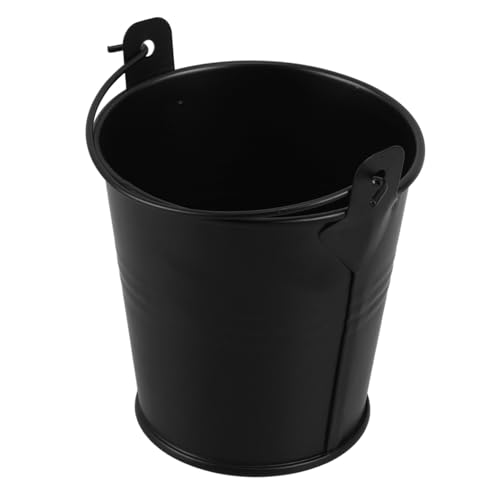 TOBBOMEY Secchio Olio Barbecue in Ferro Nero Contenitore Grasso Resistente per Raccolta Sgocciolamento BBQ Accessorio Grill Compatto e Facile da Pulire per Uso Esterno