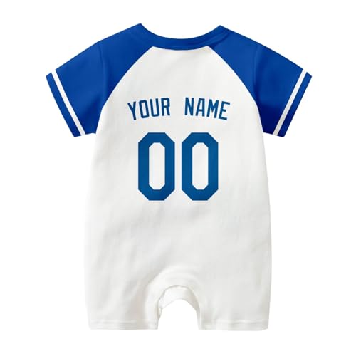 Image of KREDE Baby Clothes Unisex Bodysuit White Custom Name Number for Baby Boys