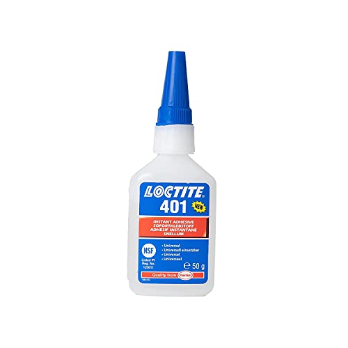 LOCTITE 401 universell einsetzbarer Flüssigkleber hochfester Kleber für schnelle Reparaturen schnell härtender Cyanacrylat Sekundenkleber für viele Materialien 1x50g