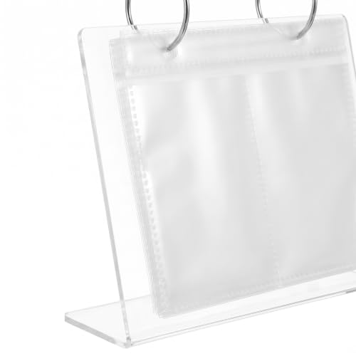 Soporte acrílico para tarjetas fotográficas con base estable minimalista de mesa 4