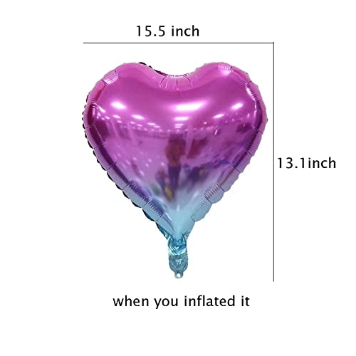 36 Pcs Assorted Gradient Color Heart Star Shaped Rainbow Party Aluminum Foil Balloons 18 Inches Inflatable Balloons For Happy Birthday Parties Baby Shower Decor #TOP3