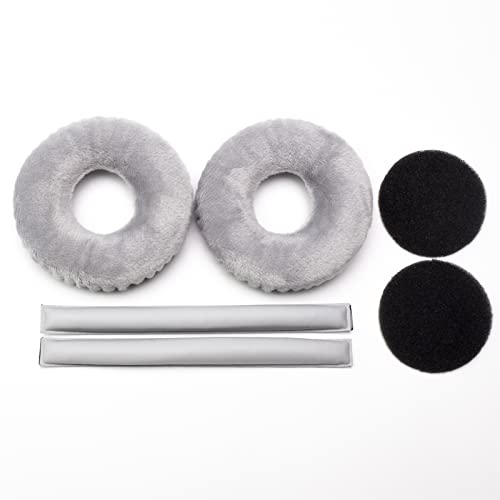 Image of Rainbow Color Ear Pads Headband Cushion Kits Compatible with Sennheiser HD25 HD250BT HD25-ll HD25S Il HMD25 Headphone Foam Covers (GreyVelvet Sets)