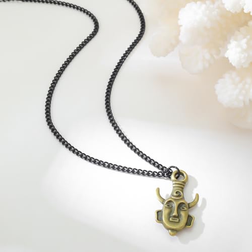 Supernatural Inspired Dean's Amulet Protective Deans 2D Necklace With Stainless Steel Chain Deans Pendant Dean Winchester Mask Two Sided Necklace2