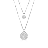Swarovski Pendente stratificato Meteora, Bianco, Placcato rodio