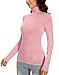 Qukayang Girls Turtle Neck Women Pink Shirts Underscrubs Underwear Top Winter Fall Long Sleeve Sexy Warm (Pink XL)