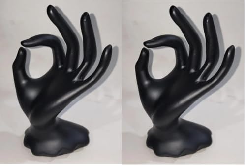Image of morel MANNEQUIN OK HAND FINGER JEWELLERY GLOVE RING BRACELET DISPLAY STAND HOLDER MANNEQUIN PACK 2.(7INCH, BLACK)