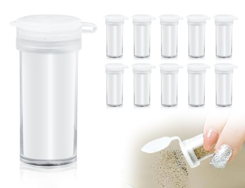 Lhbwhiz 10 Piezas Salero y Pimentero de Plástico,Botellas de Especias Extra Pequeñas,Mini Coctelera Portátil,Dispensador de Especias,Especias con Tapa y Orificios,para Parrilla al Aire Libre,Camping