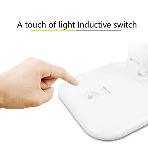 Image of IDOLESHOP Foldable Rechargeable USB Charging LED Touch On /Off Switch Dimmer Children Eye Protection Desk Table Lamp Light ( White )