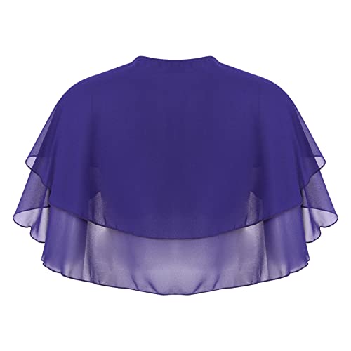 Women's Soft Chiffon Sheer Double-Layered Shawl Wraps Shrug for Evening Dresses Wedding Cape Bolero Cover Up2