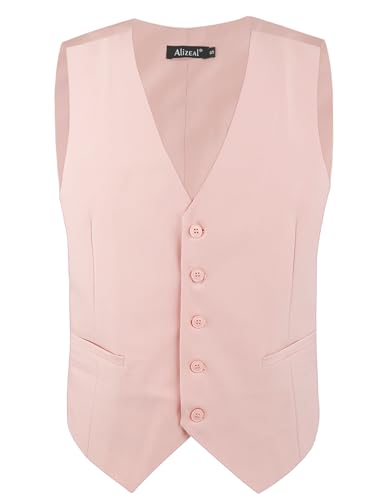 Image of Alizeal Mens Classic Solid Suit Vest Regular Fit Tuxedo Waistcoat | Classic for Wedding Business Daily Wear Wedding