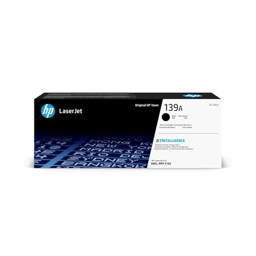 HP 139A W1390A, Negro, Cartucho Tóner Original, 1500 páginas, para impresoras LaserJet Pro 3002dn/dwe/dw y LaserJet Pro Multifunción 3102fdn/fdwe/fdw