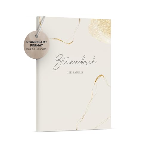 DeinWeddingshop Stammbuch der Familie - Familienstammbuch Hochzeit Standesamt - Lovebirds - Hardcover (16x21cm, UNPERSONALISIERT)