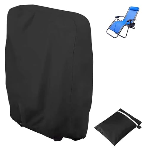 Omtofo Klappstühle Schutzhülle, 71x110 cm Gartenstühle Abdeckung Oxford Abdeckhaube Winddicht, Anti-UV, Staubdicht für Klappstuhl Gartenmöbel Abdeckung Verwendet Werden (Schwarz)
